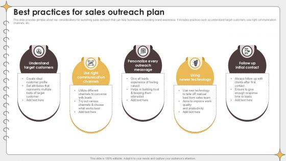 Best Practices For Sales Outreach Planning Outreach Campaigns PPT Example