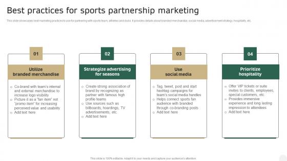 Best Practices For Sports Partnership Marketing In Depth Campaigning Guide Graphics PDF