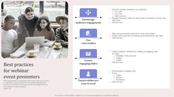 Best Practices For Webinar Event Presenters Virtual Event Promotion To Capture Elements Pdf