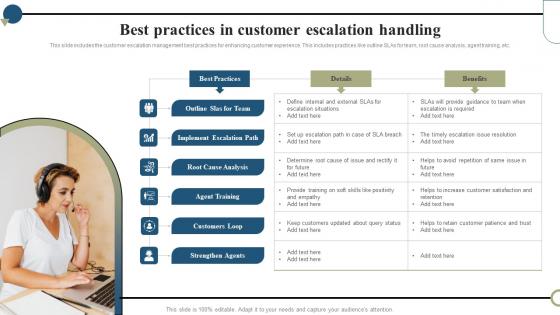 Best Practices In Customer Escalation Handling Mockup Pdf