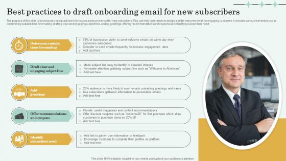 Best Practices To Draft Onboarding Email For New Subscribers Information Pdf