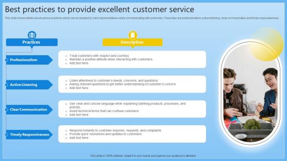 Best Practices To Provide Excellent Customer Service Complete Guide On Managing Banking Fin SS V Best Practices To Provide Excellent Customer Service Complete Guide On Managing Banking Fin SS V