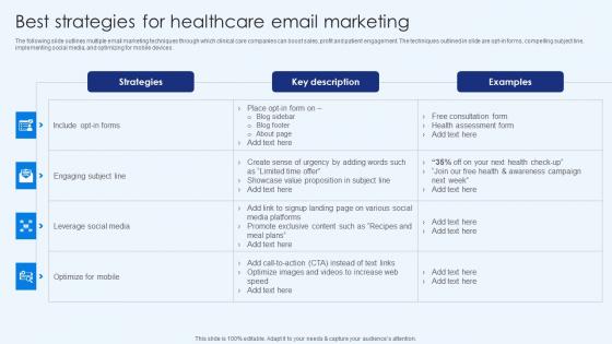 Best Strategies For Healthcare Email Marketing Healthcare Promotion Designs Pdf