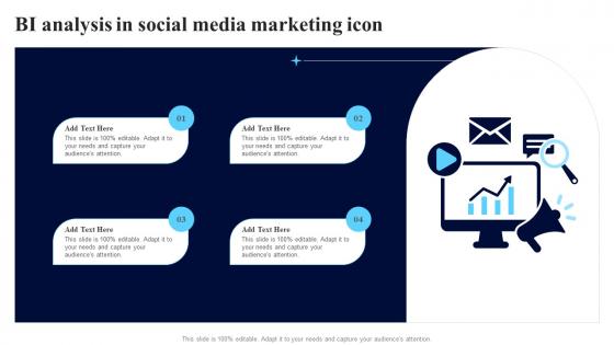 BI Analysis In Social Media Marketing Icon Graphics Pdf