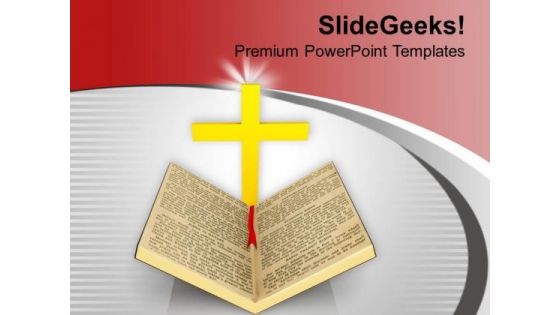 Bible And Cross Background Religion PowerPoint Templates Ppt Backgrounds For Slides 0113