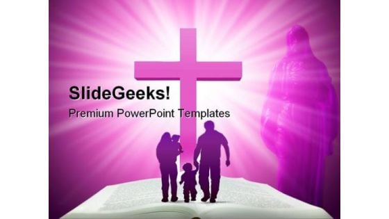 Bible Family Religion PowerPoint Template 0610