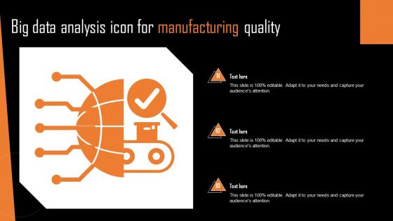 Big Data Analysis Icon For Manufacturing Quality Summary Pdf