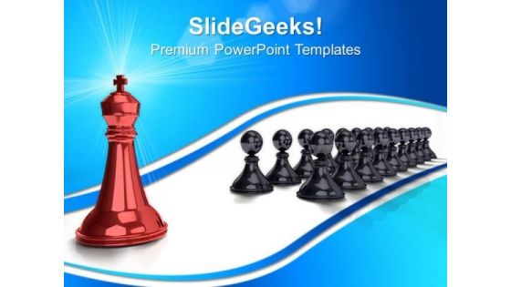 Big King In Front Pawns Leadership PowerPoint Templates And PowerPoint Themes 0712
