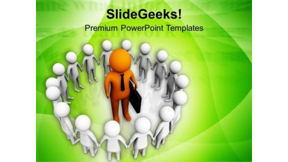 Big Leader And His Team PowerPoint Templates Ppt Backgrounds For Slides 0713