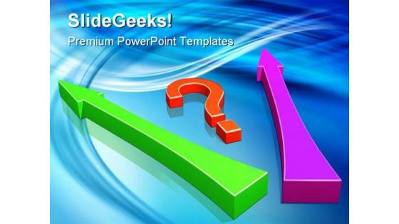 Big Question And Arrows Shapes PowerPoint Templates And PowerPoint Backgrounds 0211