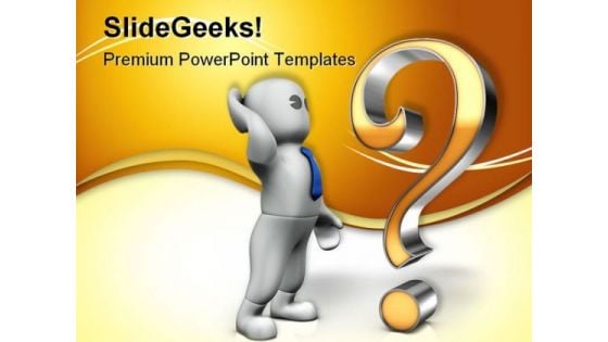 Big Question Metaphor PowerPoint Template 0910 Big Question Metaphor PowerPoint Template 0910