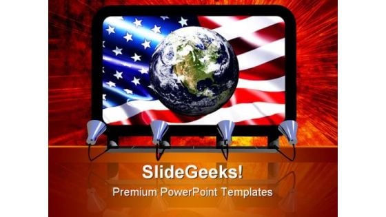 Billboard Earth Globe Americana PowerPoint Templates And PowerPoint Backgrounds 0411