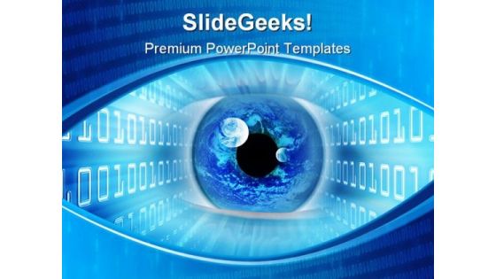 Binary Eye People PowerPoint Template 0810