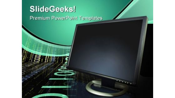 Binary Monitor Computer PowerPoint Themes And PowerPoint Slides 0511