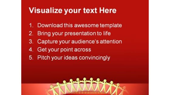 Binary Team With Code Communication PowerPoint Themes And PowerPoint Slides 0511