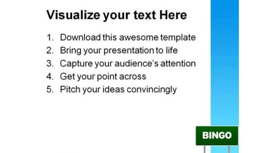 Bingo Highway Signpost Metaphor PowerPoint Themes And PowerPoint Slides 0811