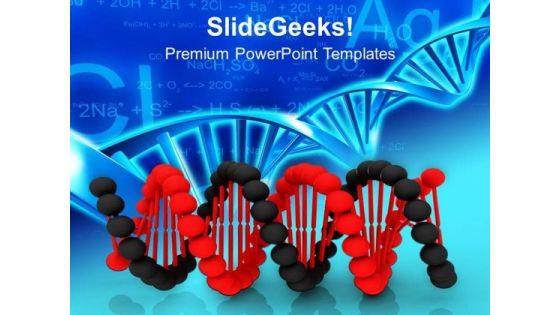 Black And Red Dna For Medical Theme PowerPoint Templates Ppt Backgrounds For Slides 0413