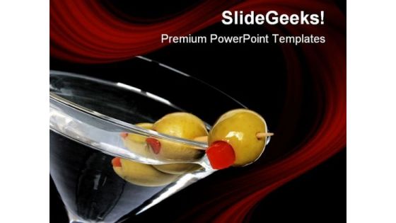 Black Martini Food PowerPoint Themes And PowerPoint Slides 0611