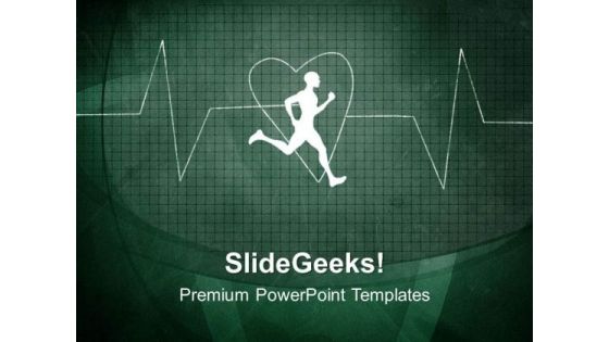 Blackboard With Healthy Heart Beat Medical PowerPoint Templates And PowerPoint Themes 0412