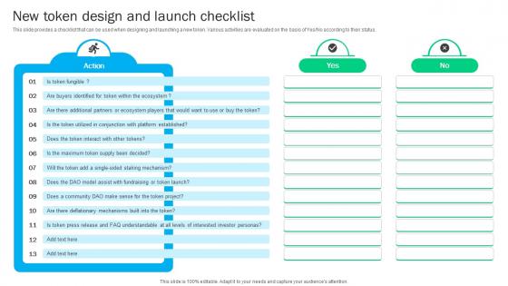 Blockchain Basics Understanding New Token Design And Launch Checklist Ppt Slides BCT SS V