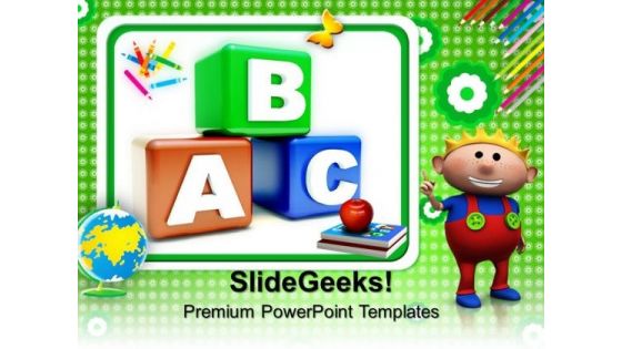 Blocks Alphabet Education PowerPoint Templates And PowerPoint Themes 0912