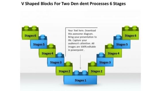 Blocks For Two Dendent Processes 6 Stages Ppt Business Plan PowerPoint Templates