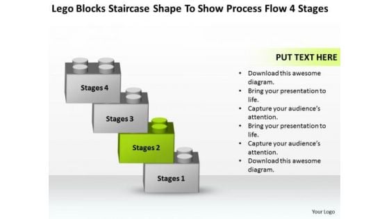 Blocks Staircase Shape To Show Process Flow 4 Stages Ppt Market Plan Example PowerPoint Slides