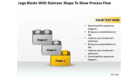 Blocks With Staircase Shape To Show Process Flow Ppt Business Plan Templet PowerPoint Templates