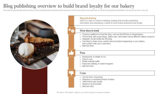 Blog Publishing Overview To Build Brand Strategic Advertising Plan For Bakehouse Summary Pdf