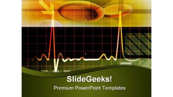 Blood Cells With Ecg Medical PowerPoint Themes And PowerPoint Slides 0211