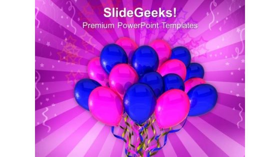 Blue And Pink Ballons Celebration PowerPoint Templates Ppt Backgrounds For Slides 0213