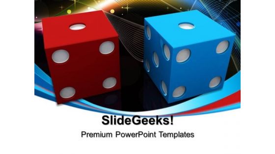 Blue And Red Dices Business PowerPoint Templates And PowerPoint Themes 0612