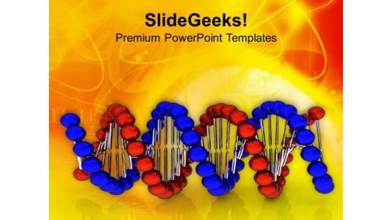 Blue And Red Dna Structure For Genetical Study PowerPoint Templates Ppt Backgrounds For Slides 0613