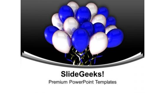 Blue And White Balloons PowerPoint Templates Ppt Backgrounds For Slides 0213