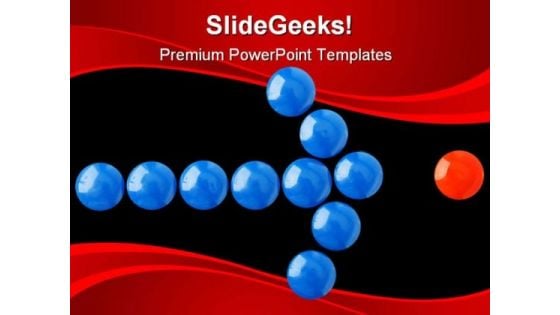 Blue Arrow With Red Point Shapes PowerPoint Templates And PowerPoint Backgrounds 0111