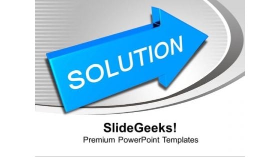 Blue Arrow With Solution Pointing PowerPoint Templates Ppt Backgrounds For Slides 1112