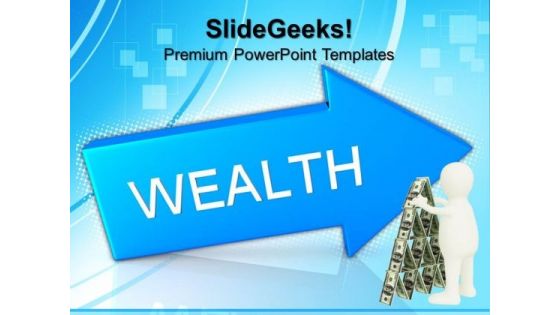 Blue Arrow With Wealth Finance PowerPoint Templates And PowerPoint Themes 0812