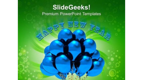 Blue Balloons For Celebration Theme PowerPoint Templates Ppt Backgrounds For Slides 0513