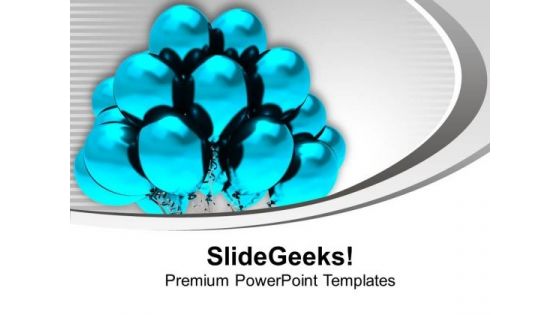 Blue Balloons For Theme Party PowerPoint Templates Ppt Backgrounds For Slides 0513