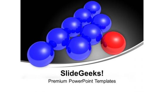 Blue Balls With Red Ball As Leader PowerPoint Templates Ppt Backgrounds For Slides 0213