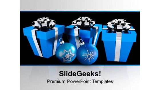 Blue Boxes And Christmas PowerPoint Templates Ppt Backgrounds For Slides 0113