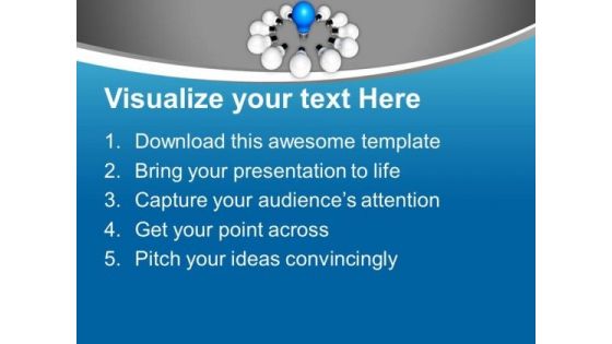 Blue Bulb Surrounded By White Bulbs Teamwork PowerPoint Templates Ppt Backgrounds For Slides 1212