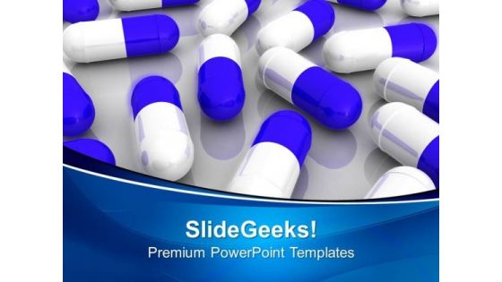 Blue Capsule Medical Drug PowerPoint Templates Ppt Backgrounds For Slides 0713