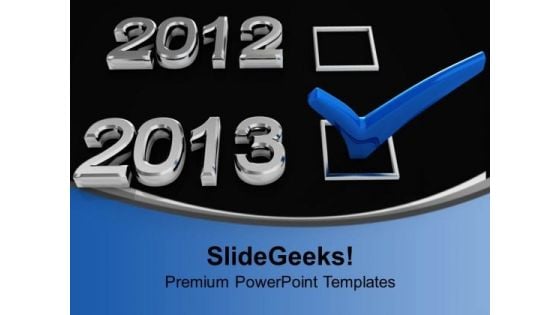 Blue Checkmark On New Year Holidays PowerPoint Templates Ppt Backgrounds For Slides 1112