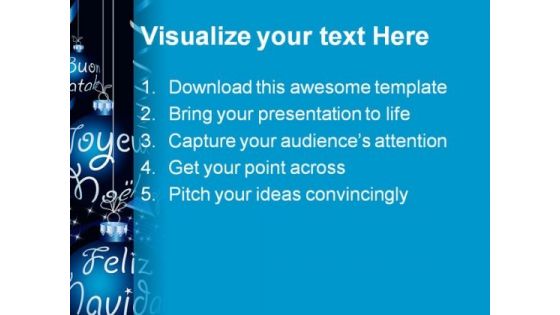 Blue Christmas Abstract PowerPoint Template 1010