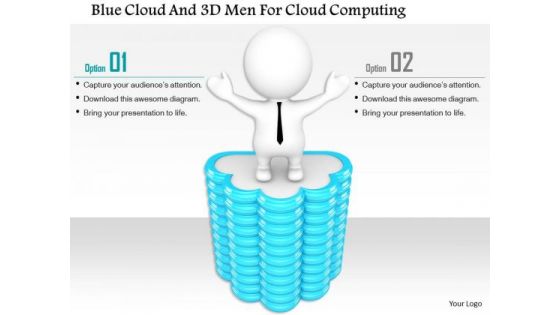 Blue Cloud And 3d Men For Cloud Computing