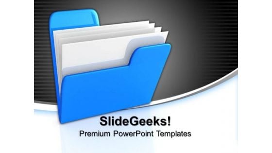 Blue Computer Folder Business PowerPoint Templates And PowerPoint Themes 1012