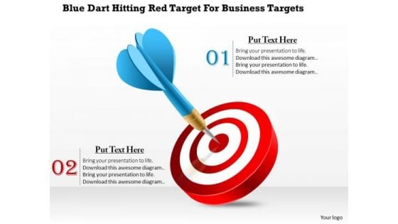 Blue Dart Hitting Red Target For Business Targets Presentation Template Blue Dart Hitting Red Target For Business Targets Presentation Template