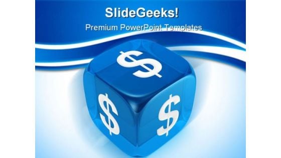 Blue Dice Business PowerPoint Backgrounds And Templates 1210