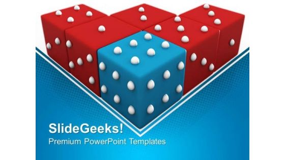 Blue Dice Winning Sports PowerPoint Templates And PowerPoint Themes 0612